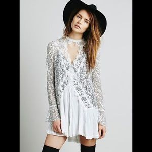 Free People Long Sleeved Lace Top